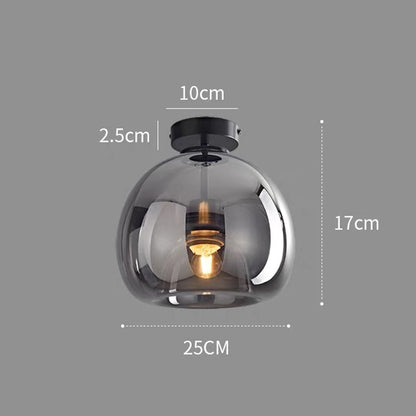 Retro Copper Glass Modern Ceiling Lights