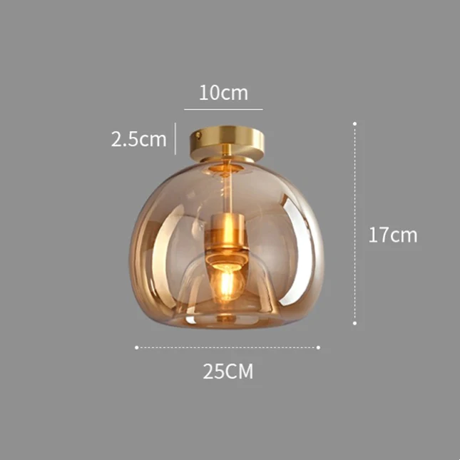 Retro Copper Glass Modern Ceiling Lights