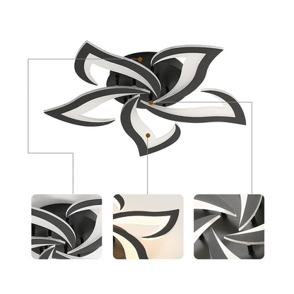 Contemporary Flower Shape Iron LED Ceiling Light For Living Room