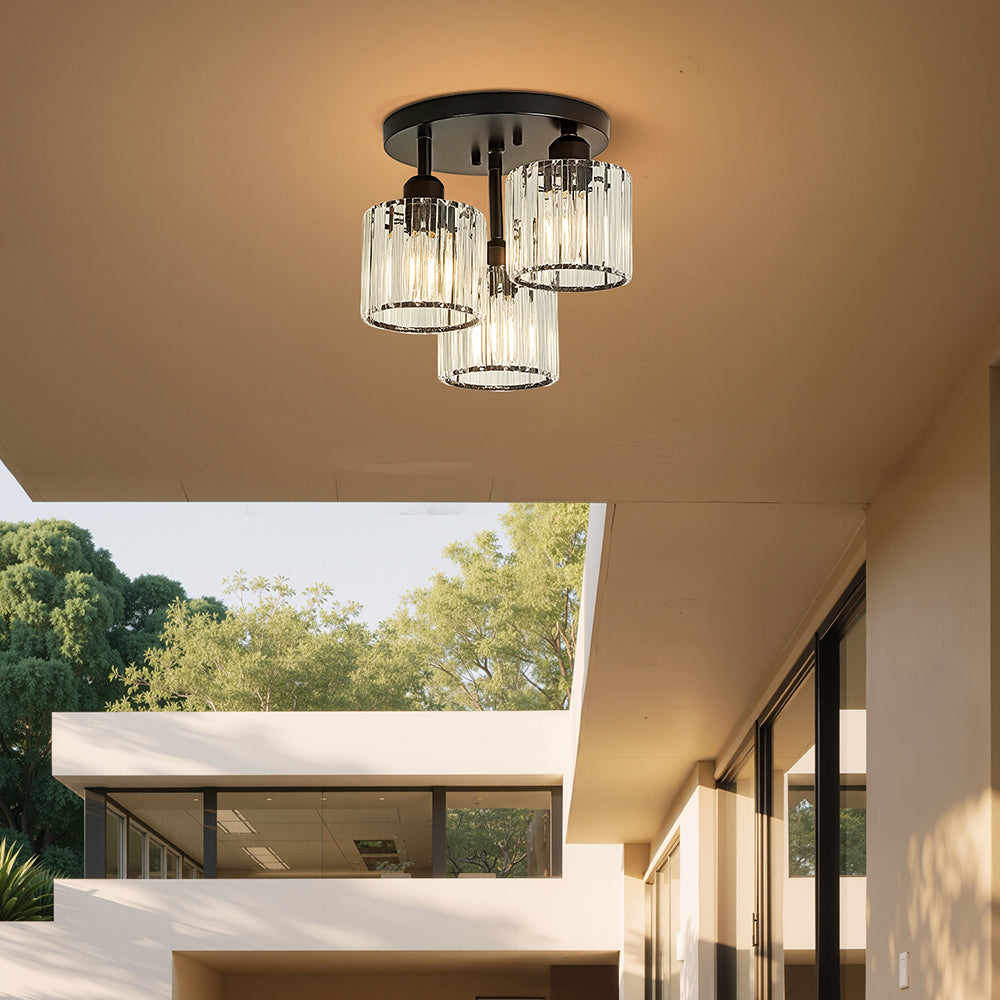 Modern Crystal Semi Flush Bedroom Ceiling Lights