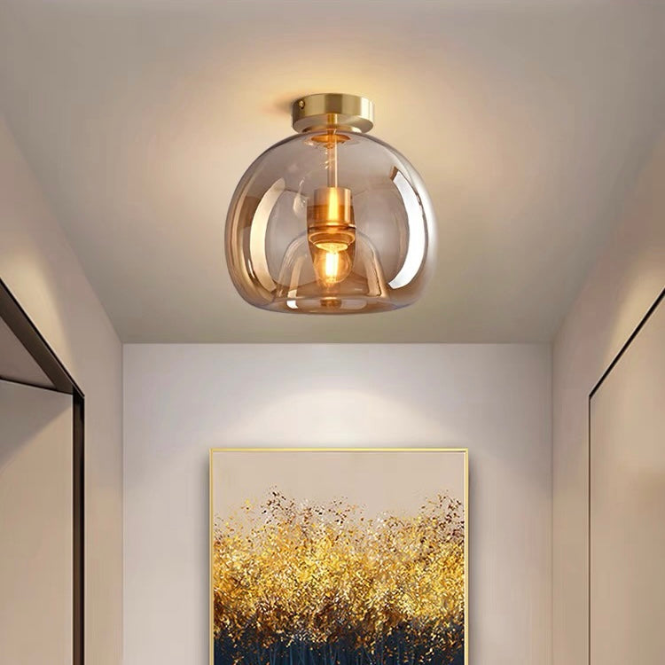 Retro Copper Glass Modern Ceiling Lights