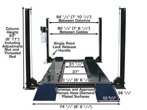 Atlas Garage PRO8000 8,000 lb 4-Post Lift - Image 3